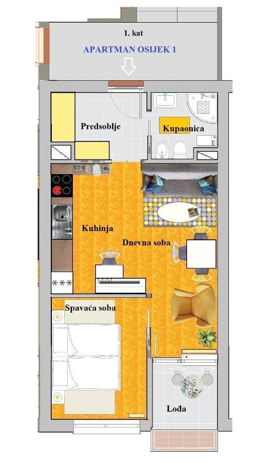 Apartman Osijek Ngoại thất bức ảnh